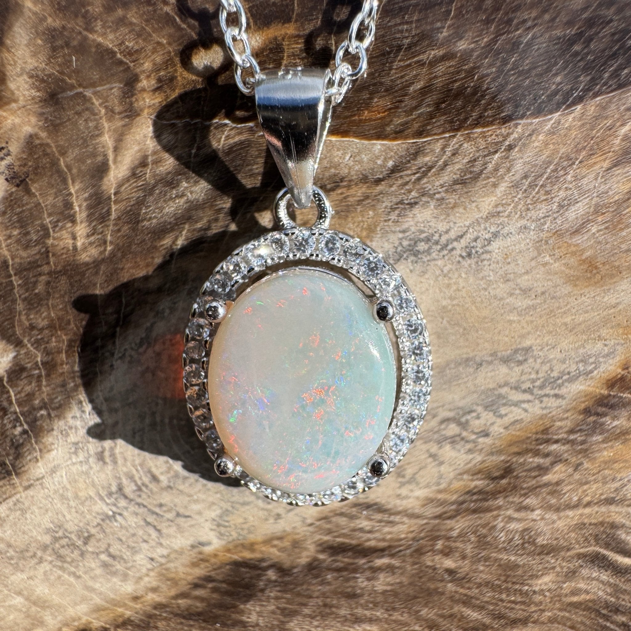 2ct Lightning Ridge Opal Pendant Necklace ~ 'Mulga Shimmer' | 925 Sterling Silver | Solid Australian Opal
