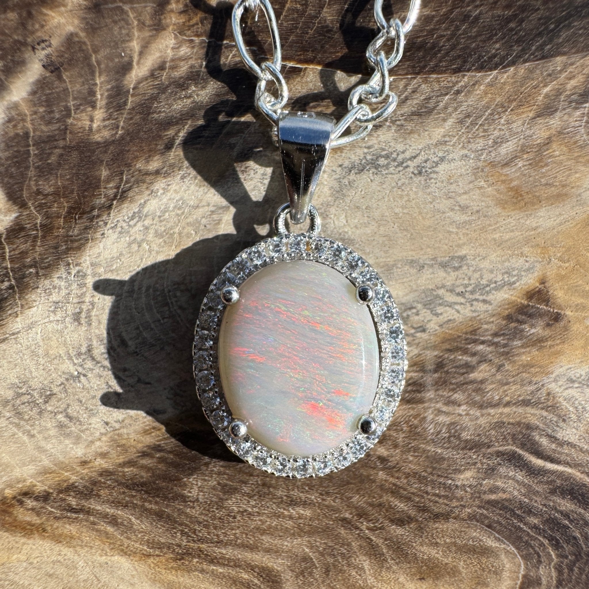 2ct Lightning Ridge Opal Pendant Necklace ~ 'Ridgeline Glow' | 925 Sterling Silver | Solid Australian Opal