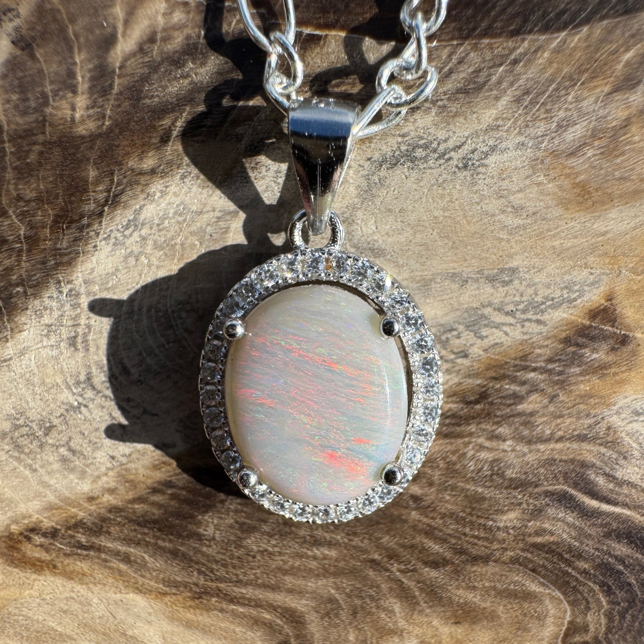 2ct Lightning Ridge Opal Pendant Necklace ~ 'Ridgeline Glow' | 925 Sterling Silver | Solid Australian Opal