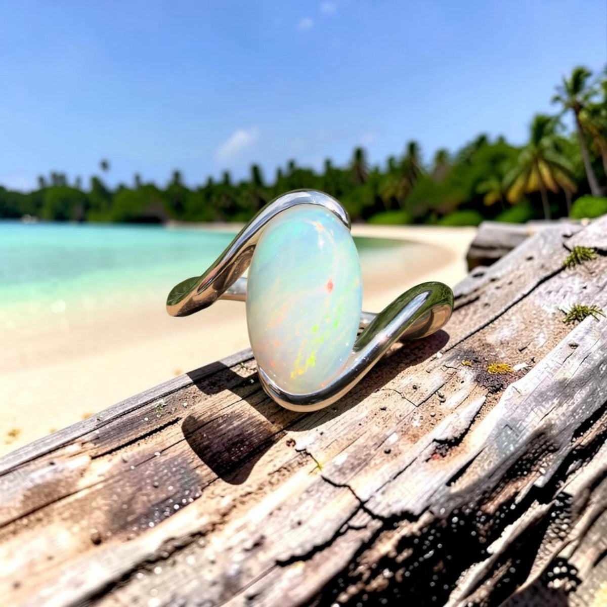 2ct Lightning Ridge Opal Ring ~ 'Lake Argyle Lagoon' | 925 Sterling Silver | Solid Australian Opal