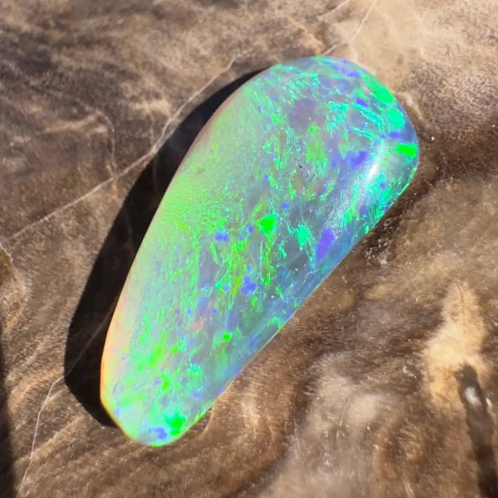 Iridescent opal gemstone.