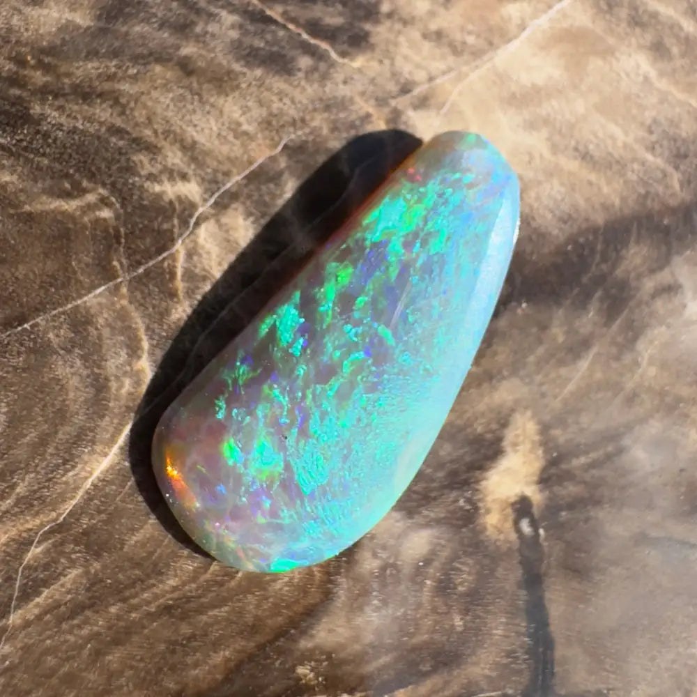 Iridescent opal cabochon.