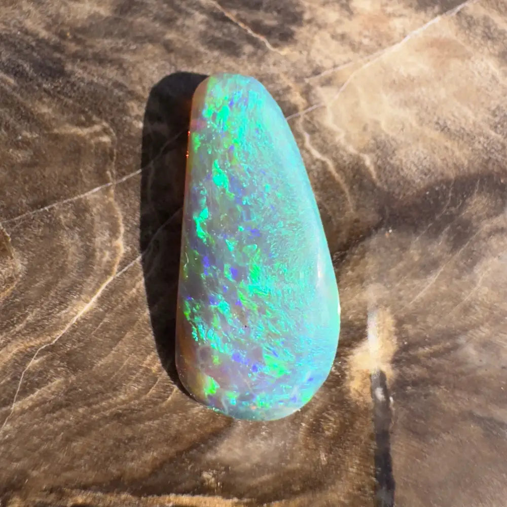 Iridescent opal gemstone.
