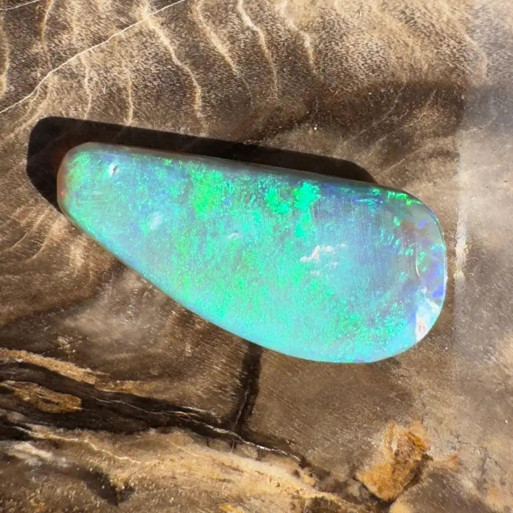 Iridescent blue-green opal.