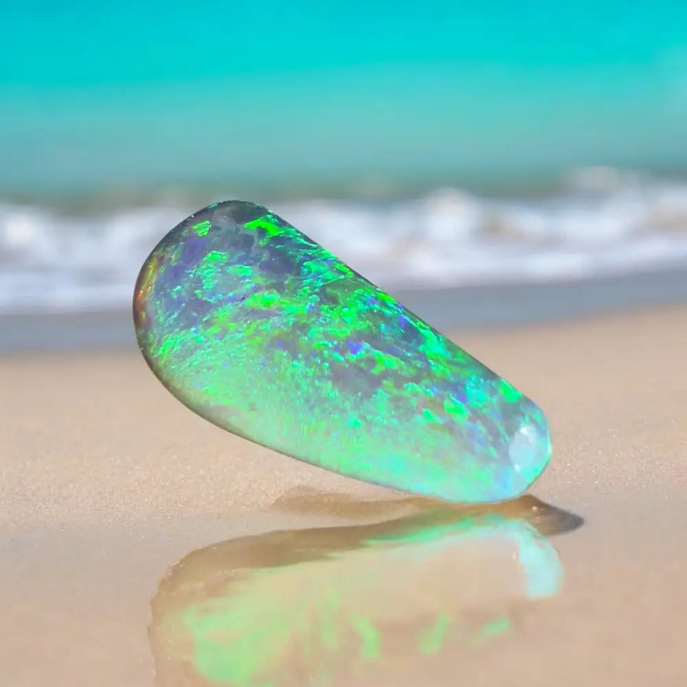 Iridescent opal gemstone.