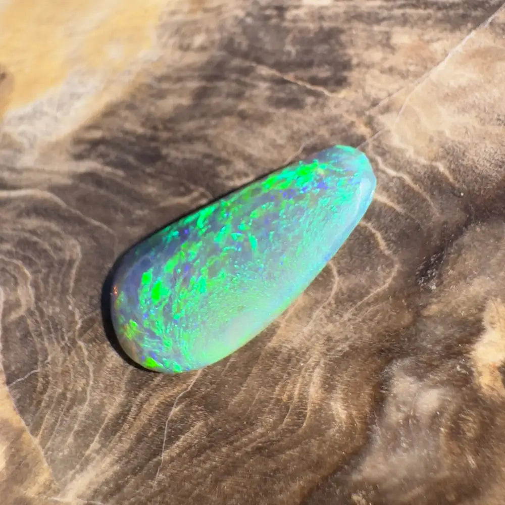 Iridescent green and blue opal.