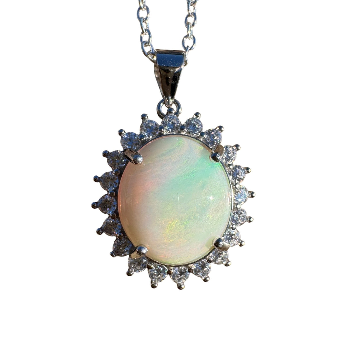 3.2ct Coober Pedy Opal Pendant Necklace ~ 'Stirling Range Glow' | 925 Sterling Silver | Solid Australian Opal