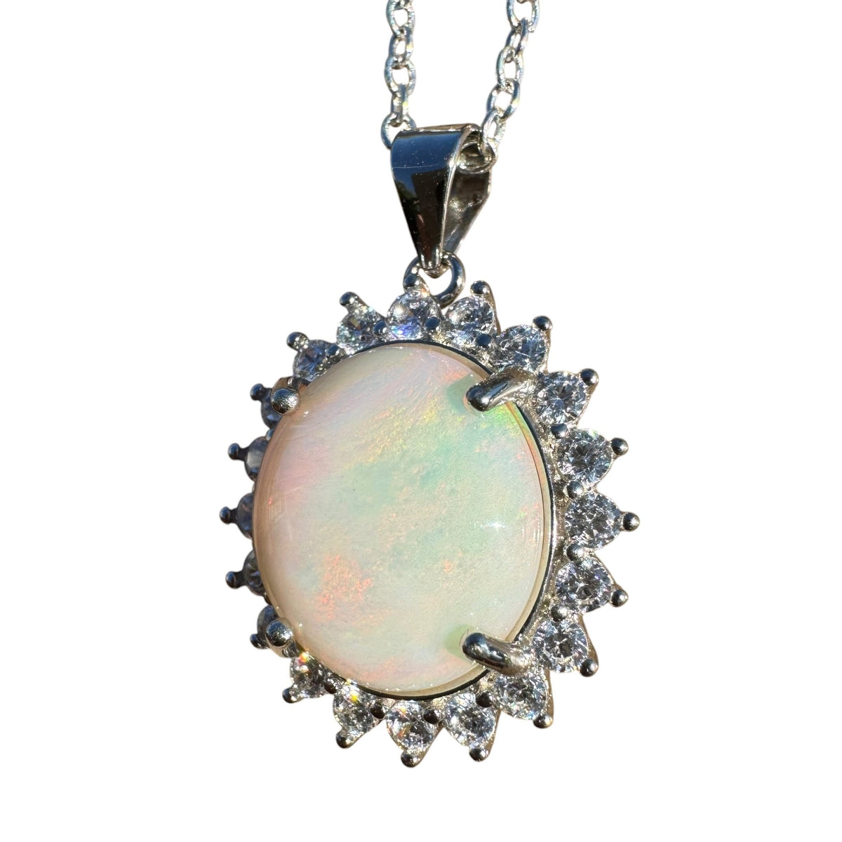 3.2ct Coober Pedy Opal Pendant Necklace ~ 'Stirling Range Glow' | 925 Sterling Silver | Solid Australian Opal