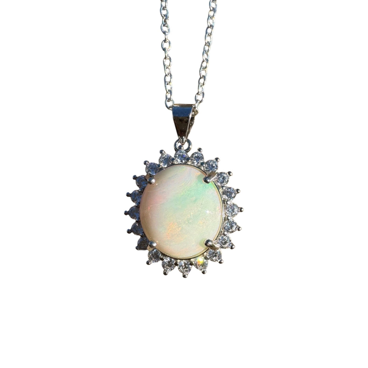 3.2ct Coober Pedy Opal Pendant Necklace ~ 'Stirling Range Glow' | 925 Sterling Silver | Solid Australian Opal