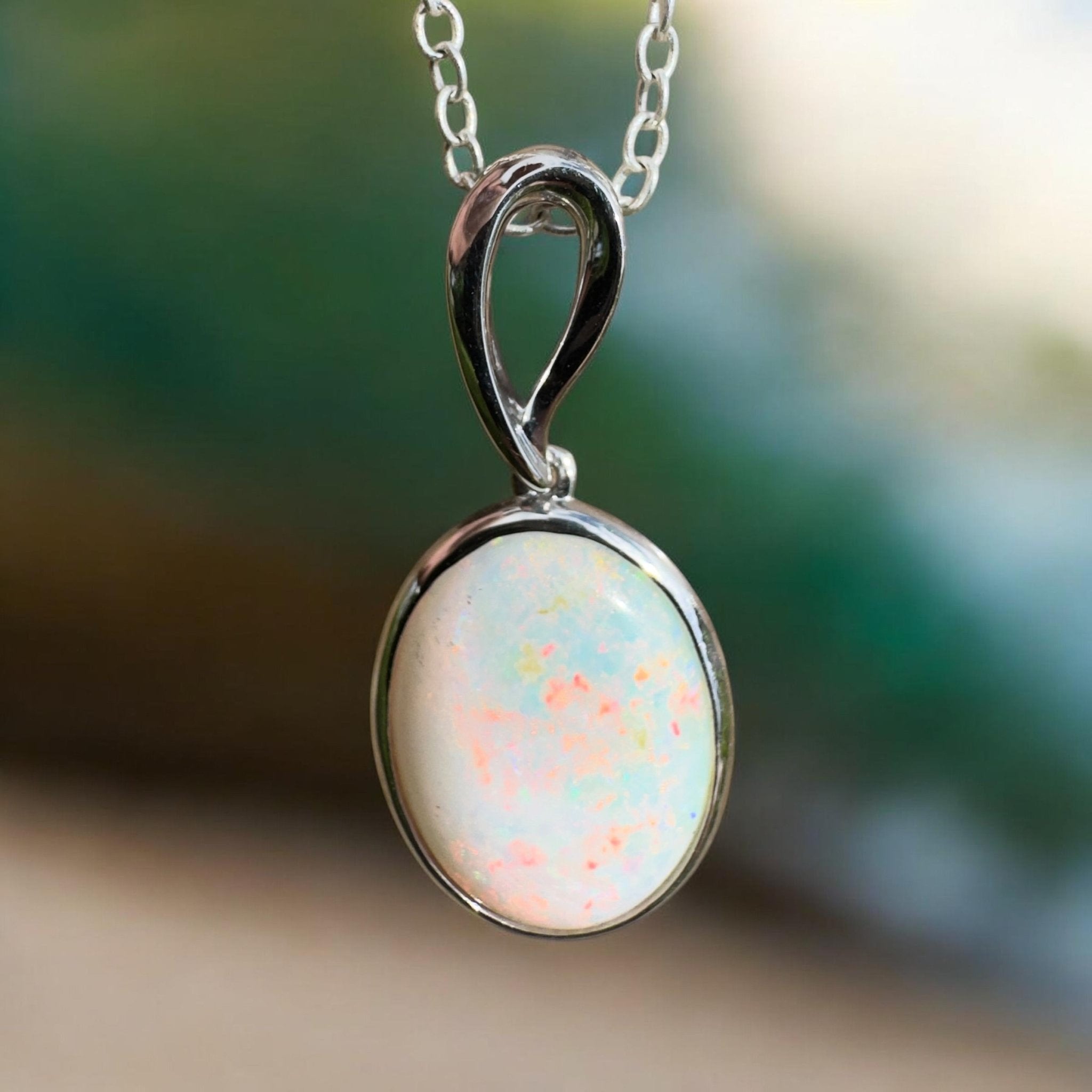 3.3ct Coober Pedy Opal Pendant Necklace ~ 'Chambers Gorge Ember' | 925 Sterling Silver | Solid Australian Opal
