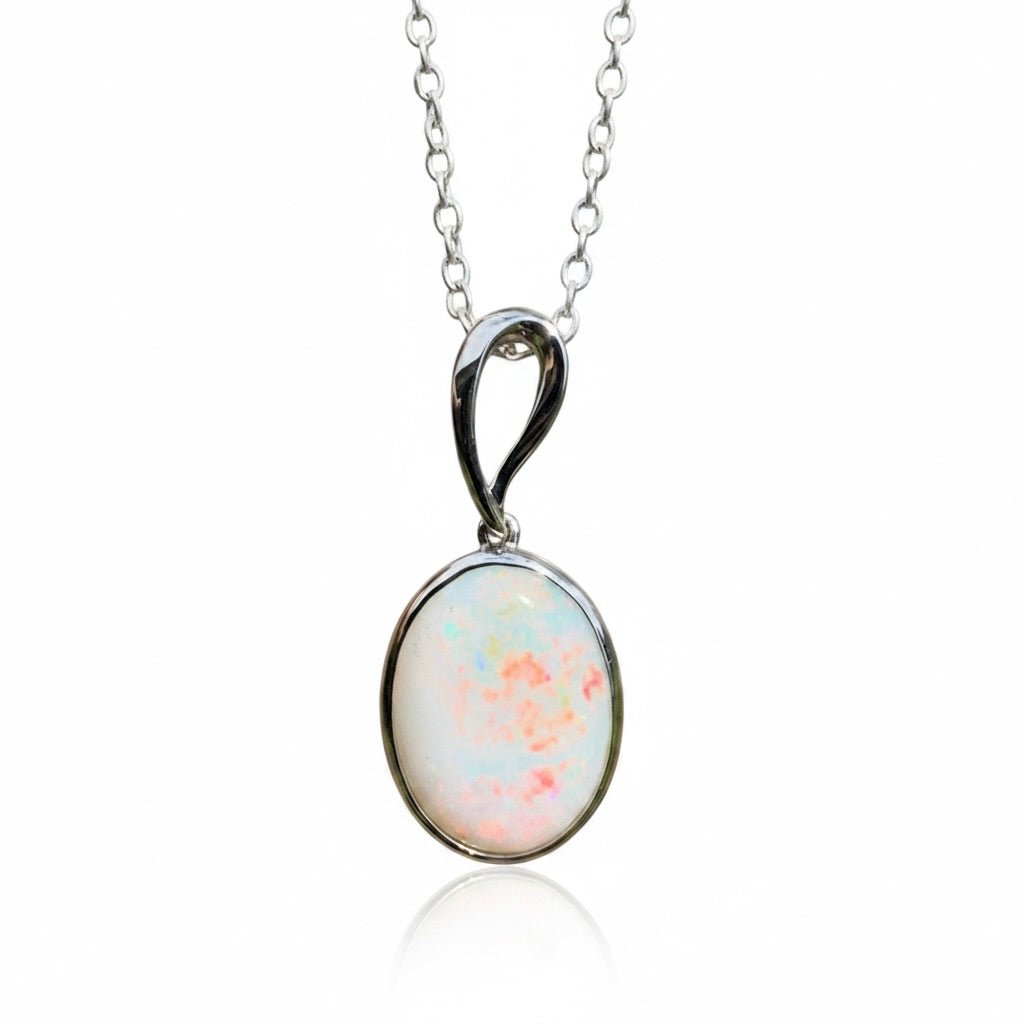 3.3ct Coober Pedy Opal Pendant Necklace ~ 'Chambers Gorge Ember' | 925 Sterling Silver | Solid Australian Opal