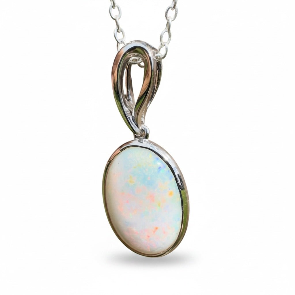 3.3ct Coober Pedy Opal Pendant Necklace ~ 'Chambers Gorge Ember' | 925 Sterling Silver | Solid Australian Opal