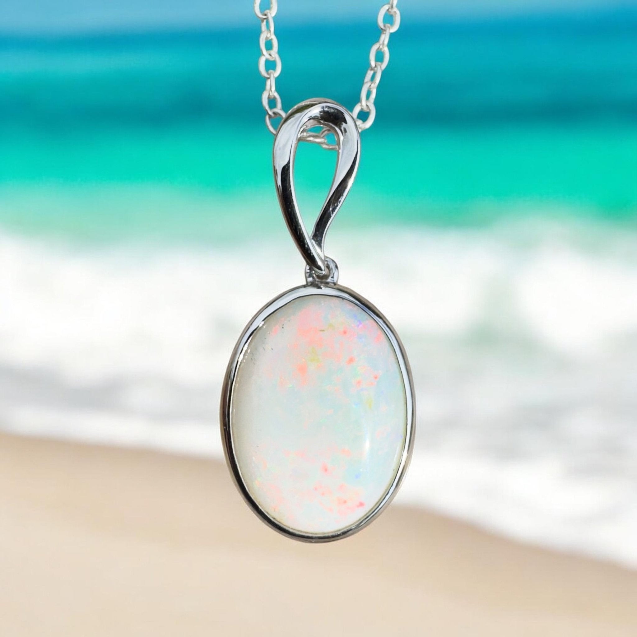 3.3ct Coober Pedy Opal Pendant Necklace ~ 'Chambers Gorge Ember' | 925 Sterling Silver | Solid Australian Opal
