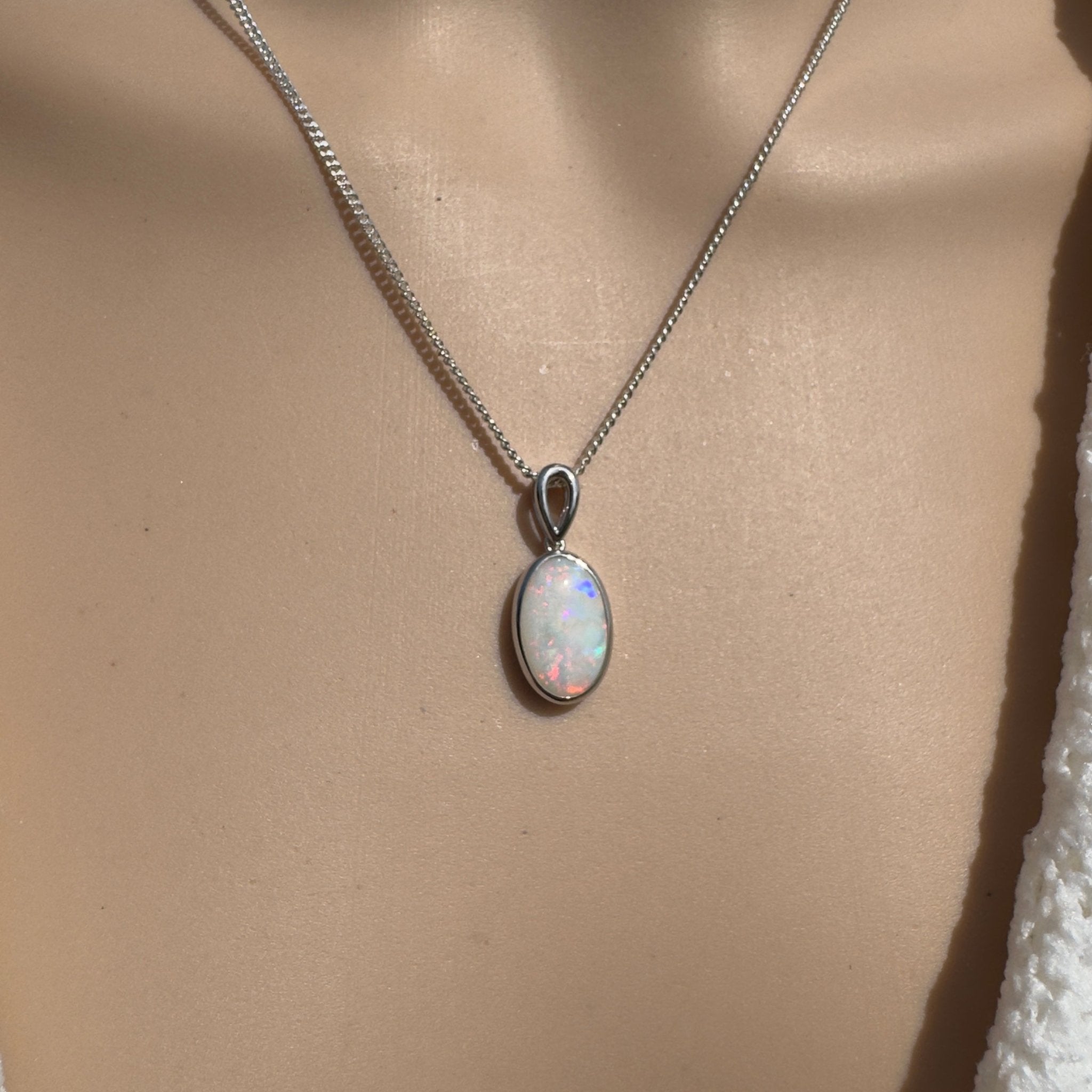 3.3ct Coober Pedy Opal Pendant Necklace ~ 'Chambers Gorge Ember' | 925 Sterling Silver | Solid Australian Opal