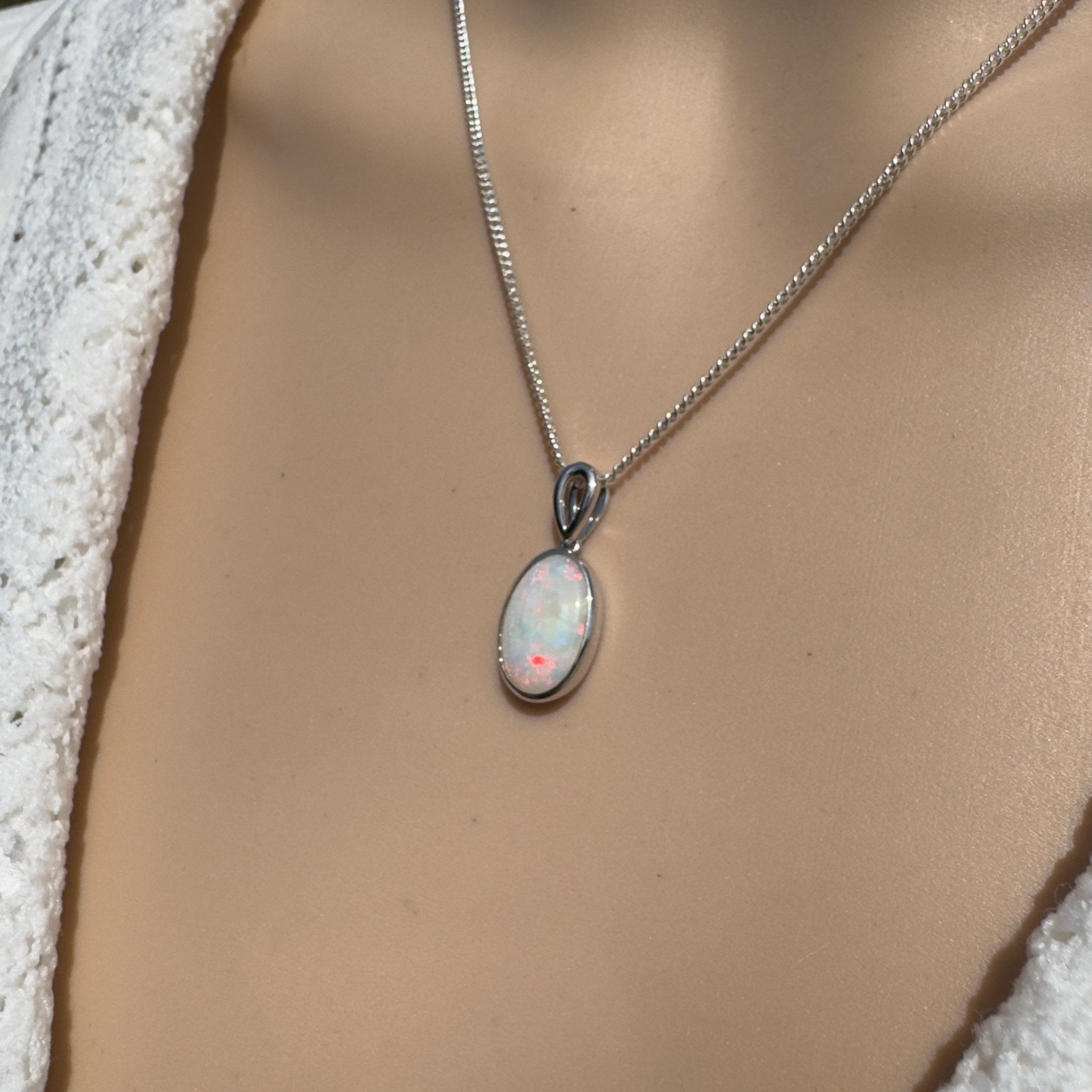 3.3ct Coober Pedy Opal Pendant Necklace ~ 'Chambers Gorge Ember' | 925 Sterling Silver | Solid Australian Opal