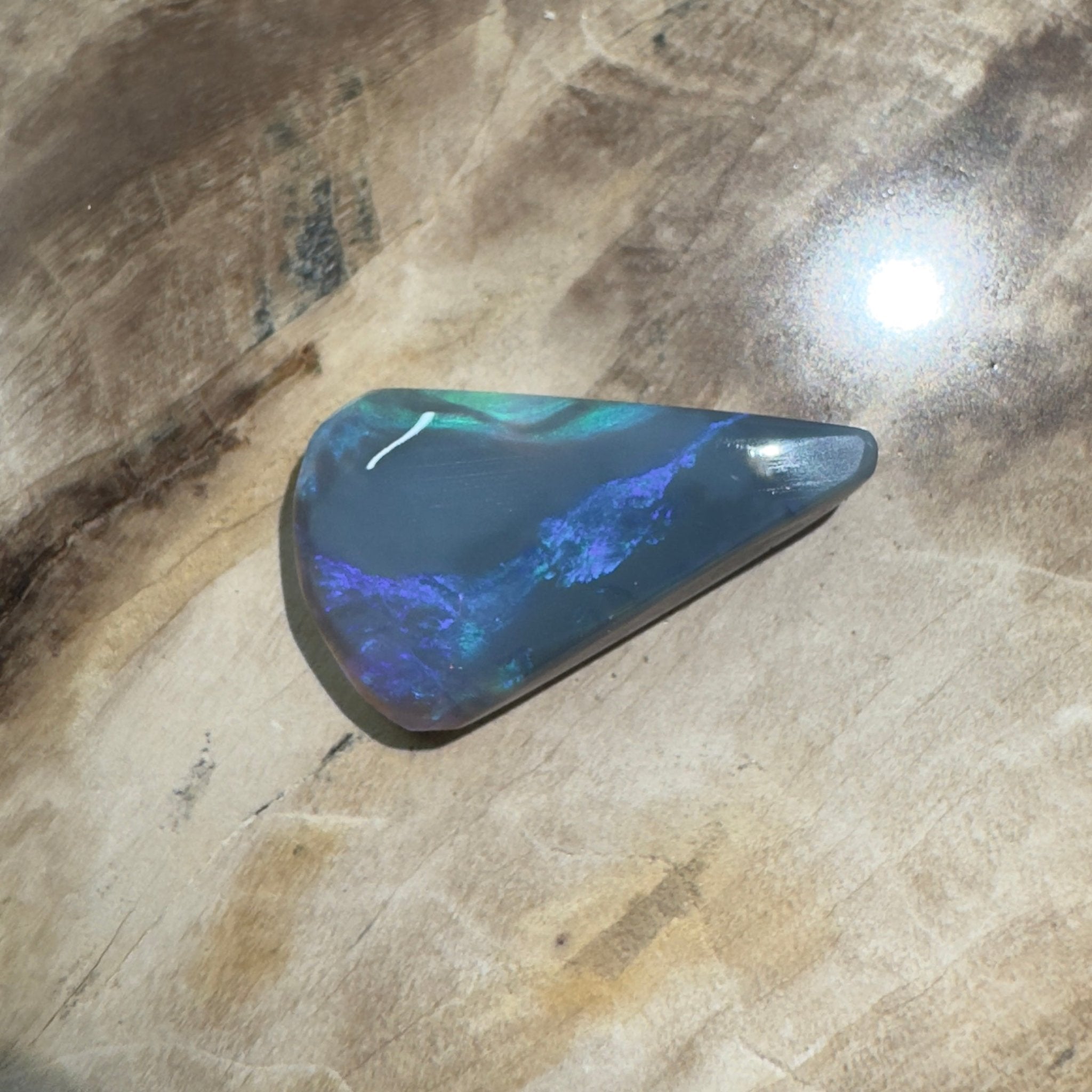 3.3ct Hand - cut Solid Lightning Ridge Semi Black Opal