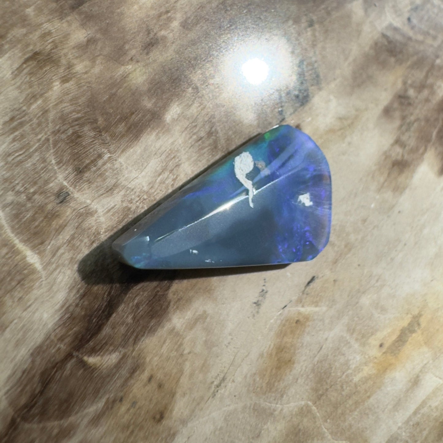 3.3ct Hand - cut Solid Lightning Ridge Semi Black Opal