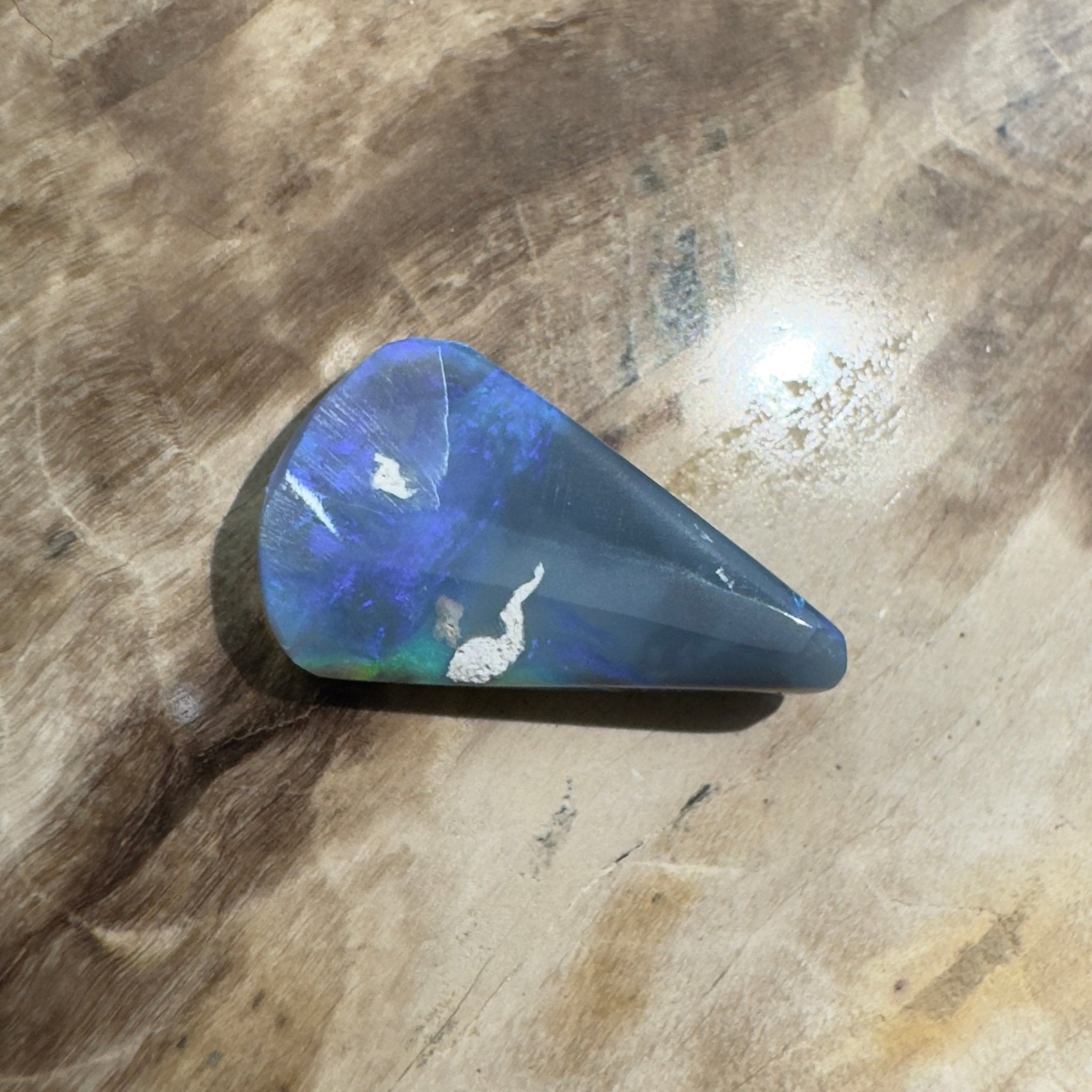 3.3ct Hand - cut Solid Lightning Ridge Semi Black Opal