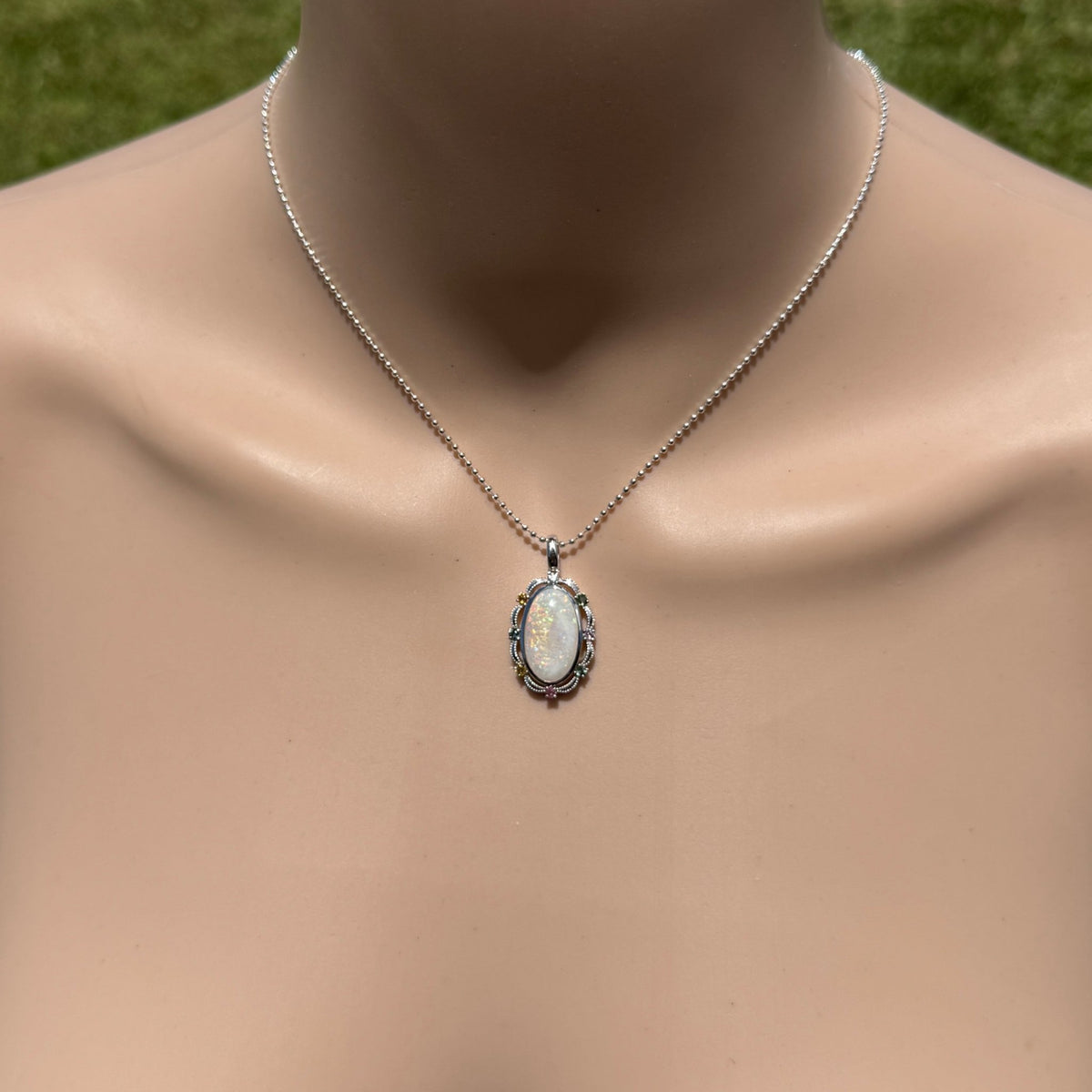 3.4ct Coober Pedy Opal Pendant Necklace ~ 'Fitzgerald Coast Glow' | 925 Sterling Silver | Solid Australian Opal