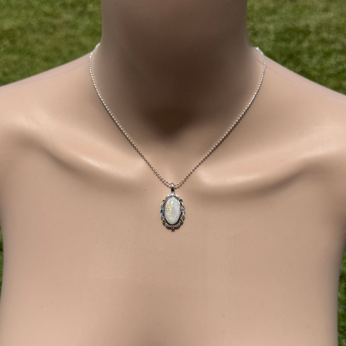 3.4ct Coober Pedy Opal Pendant Necklace ~ 'Fitzgerald Coast Glow' | 925 Sterling Silver | Solid Australian Opal
