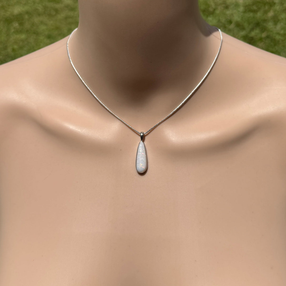 3.6ct Coober Pedy Opal Pendant Necklace ~ 'Hopetoun Fire' | 925 Sterling Silver | Solid Australian Opal