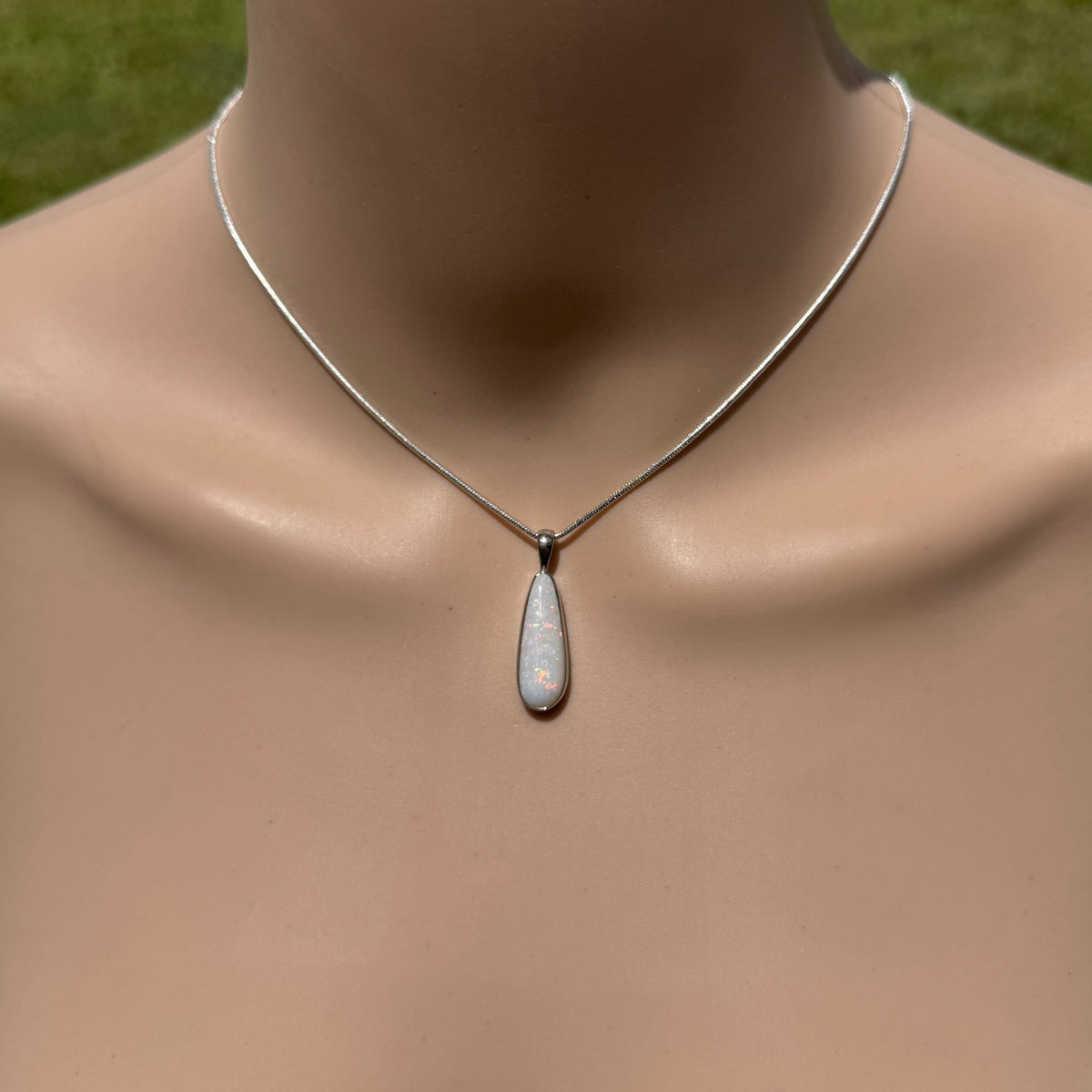 3.6ct Coober Pedy Opal Pendant Necklace ~ 'Hopetoun Fire' | 925 Sterling Silver | Solid Australian Opal