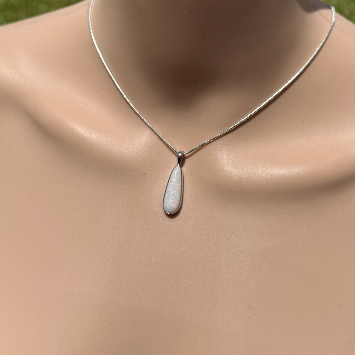 3.6ct Coober Pedy Opal Pendant Necklace ~ 'Hopetoun Fire' | 925 Sterling Silver | Solid Australian Opal