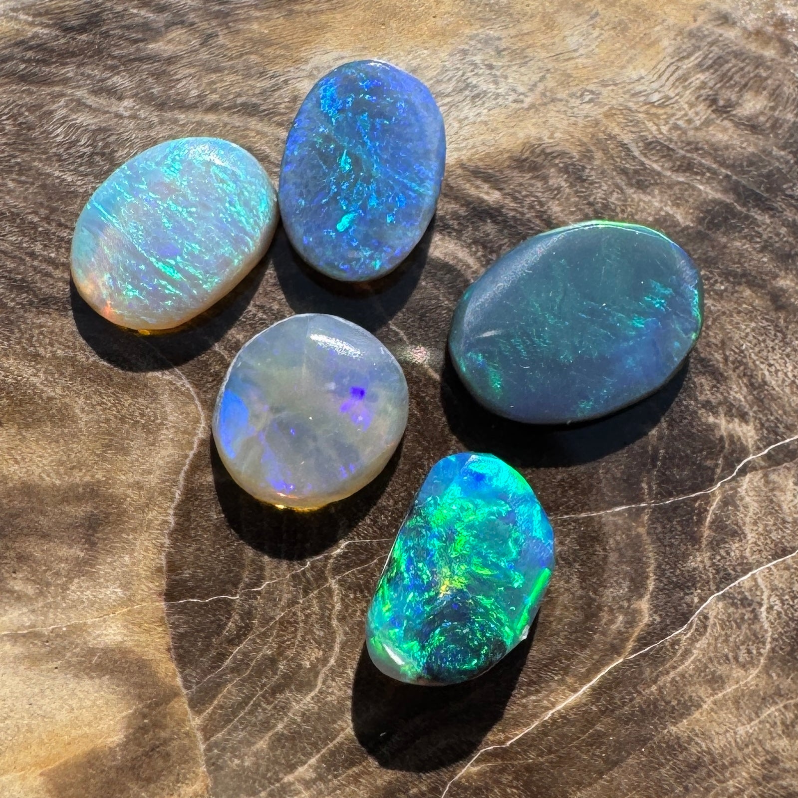 3.6CT Hand - cut Solid Australian Lightning Ridge Semi Black Opal Parcel