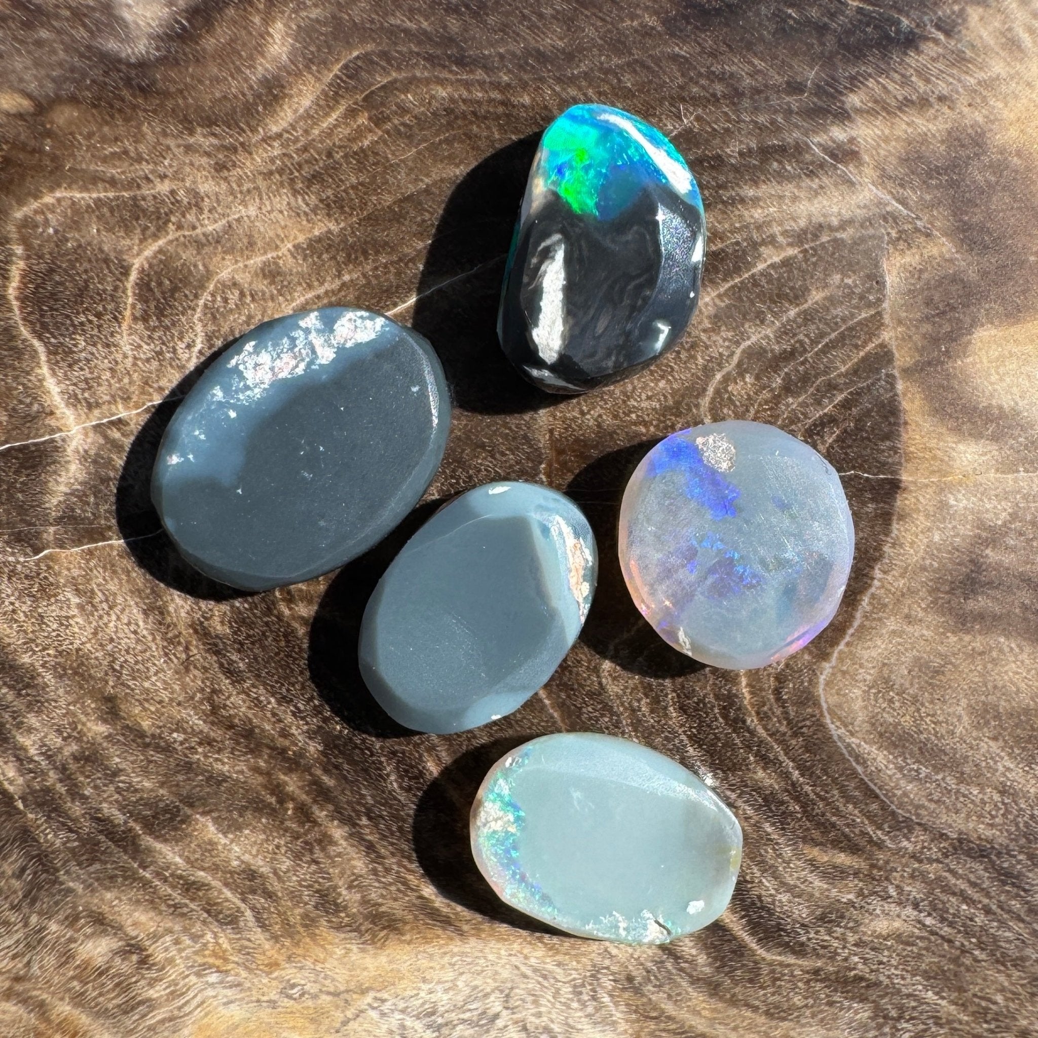 3.6CT Hand - cut Solid Australian Lightning Ridge Semi Black Opal Parcel