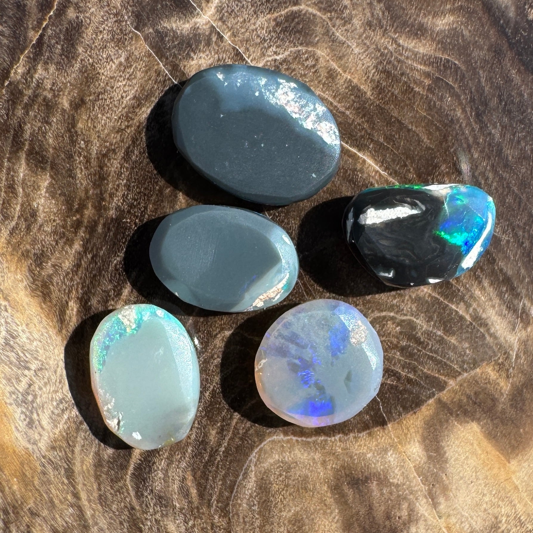 3.6CT Hand - cut Solid Australian Lightning Ridge Semi Black Opal Parcel