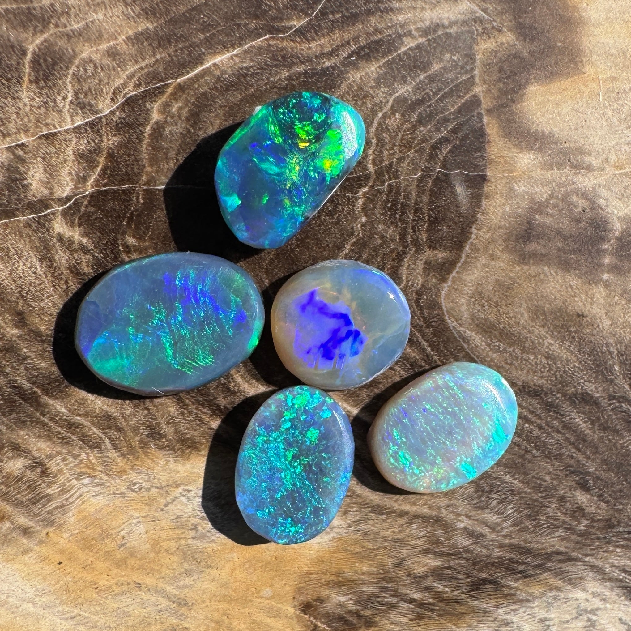 3.6CT Hand - cut Solid Australian Lightning Ridge Semi Black Opal Parcel
