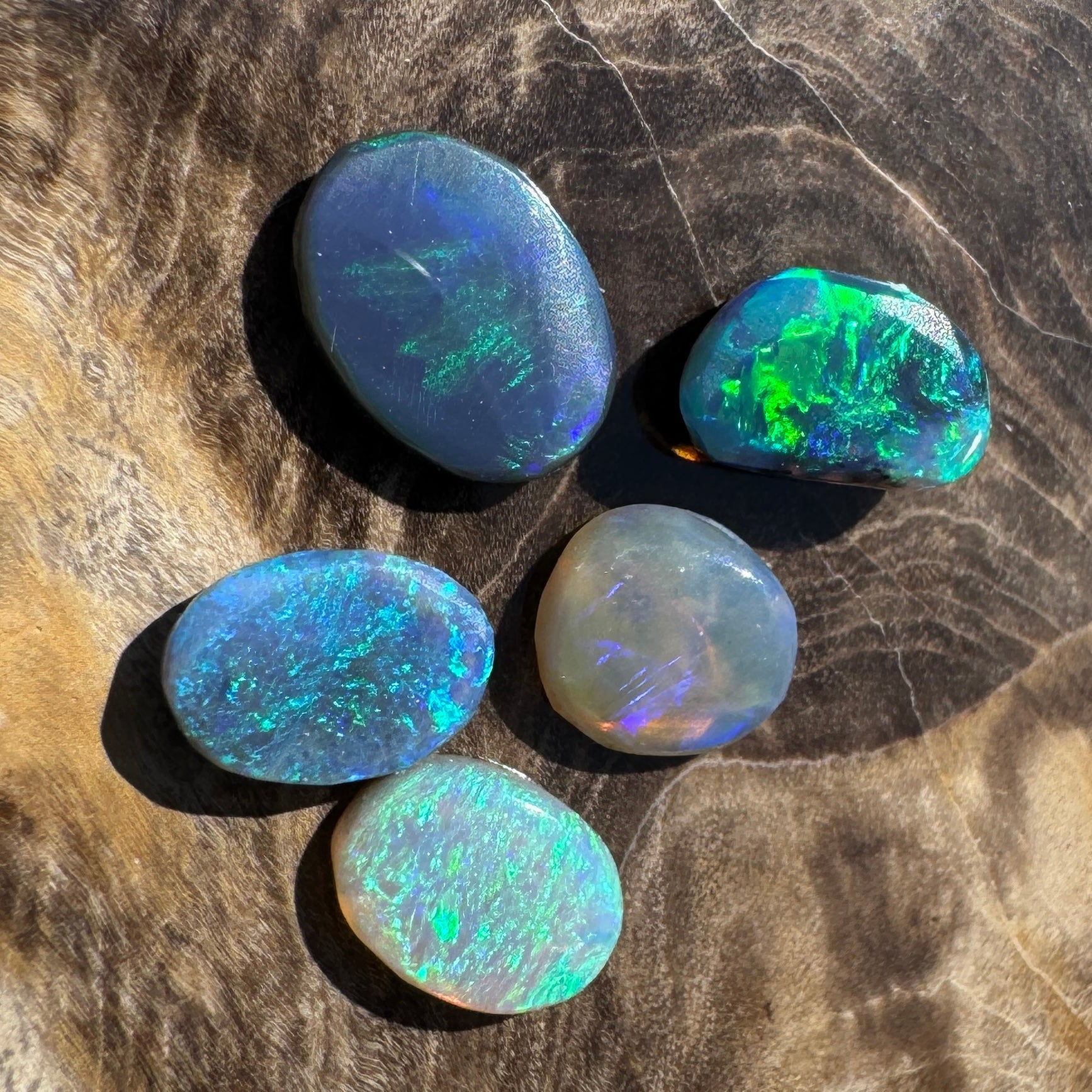 3.6CT Hand - cut Solid Australian Lightning Ridge Semi Black Opal Parcel