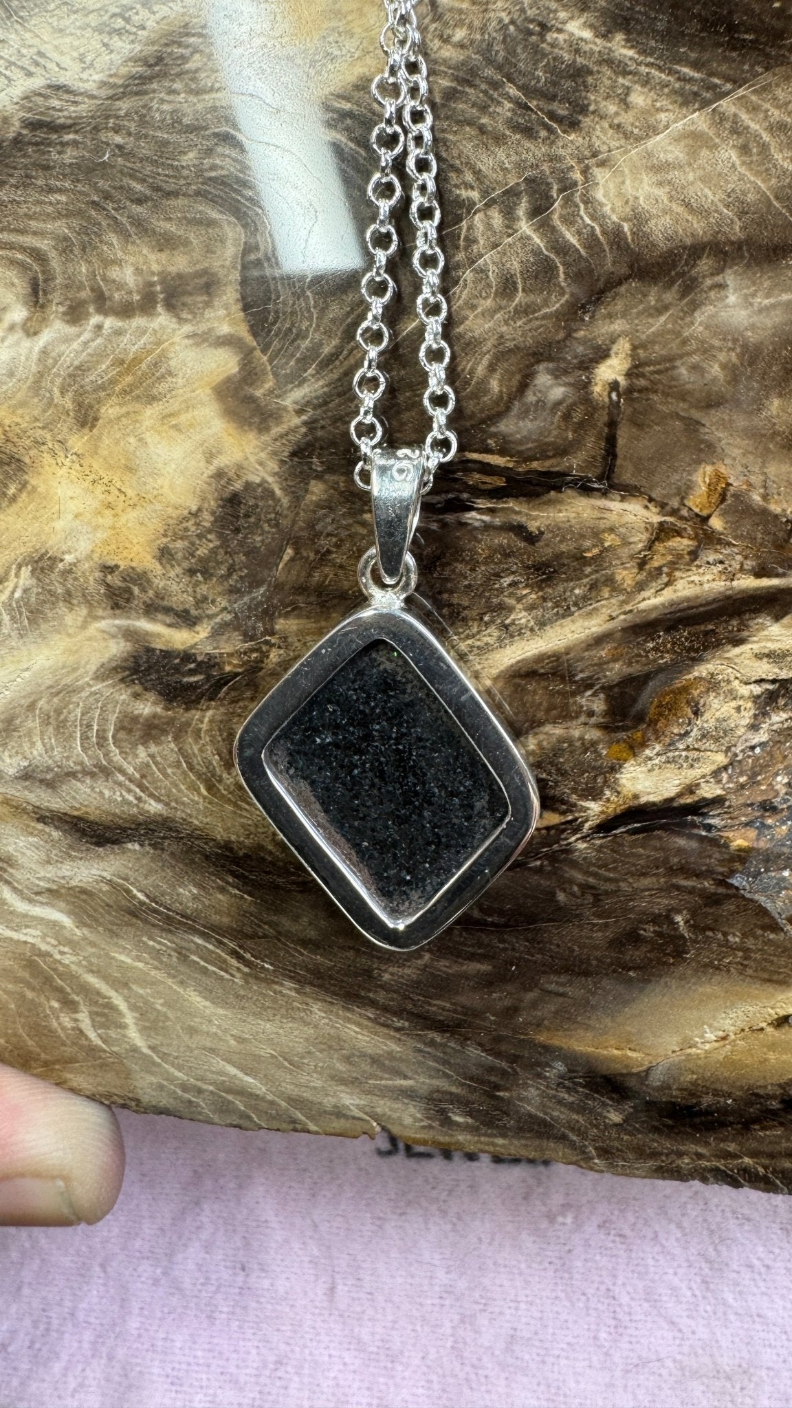 39ct Andamooka Matrix Opal 925 Silver Pendant