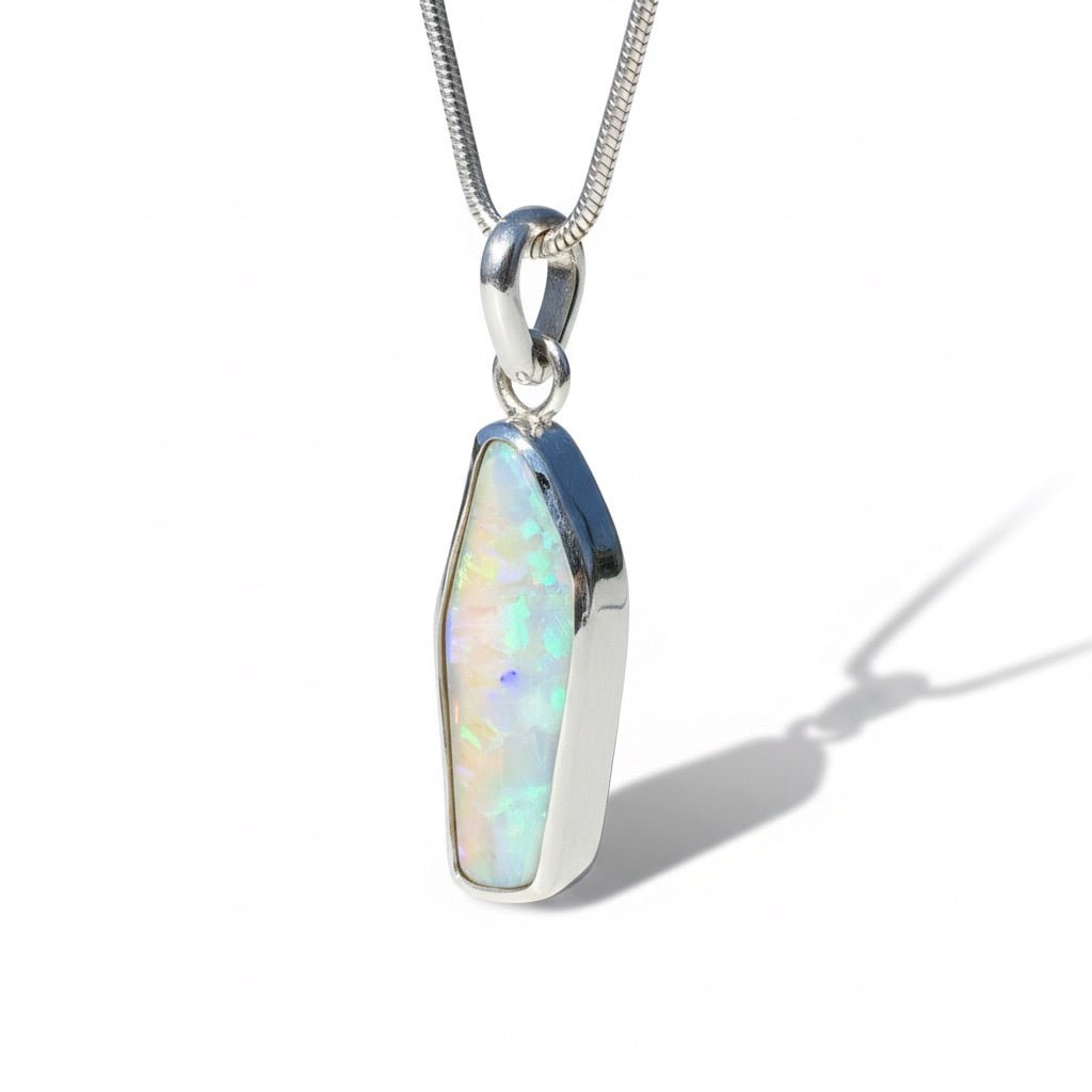 3.9ct Lightning Ridge Opal Pendant Necklace ~ 'Daintree Fire' | 925 Sterling Silver | Solid Australian Opal