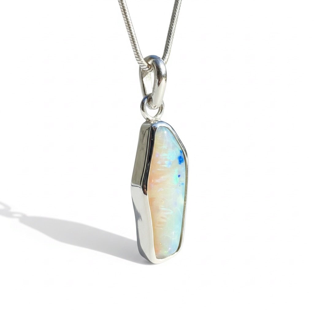 3.9ct Lightning Ridge Opal Pendant Necklace ~ 'Daintree Fire' | 925 Sterling Silver | Solid Australian Opal