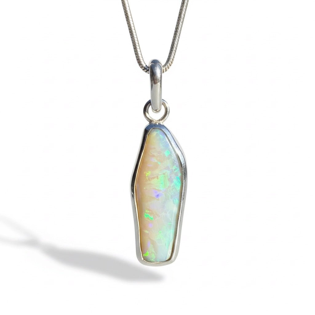 3.9ct Lightning Ridge Opal Pendant Necklace ~ 'Daintree Fire' | 925 Sterling Silver | Solid Australian Opal