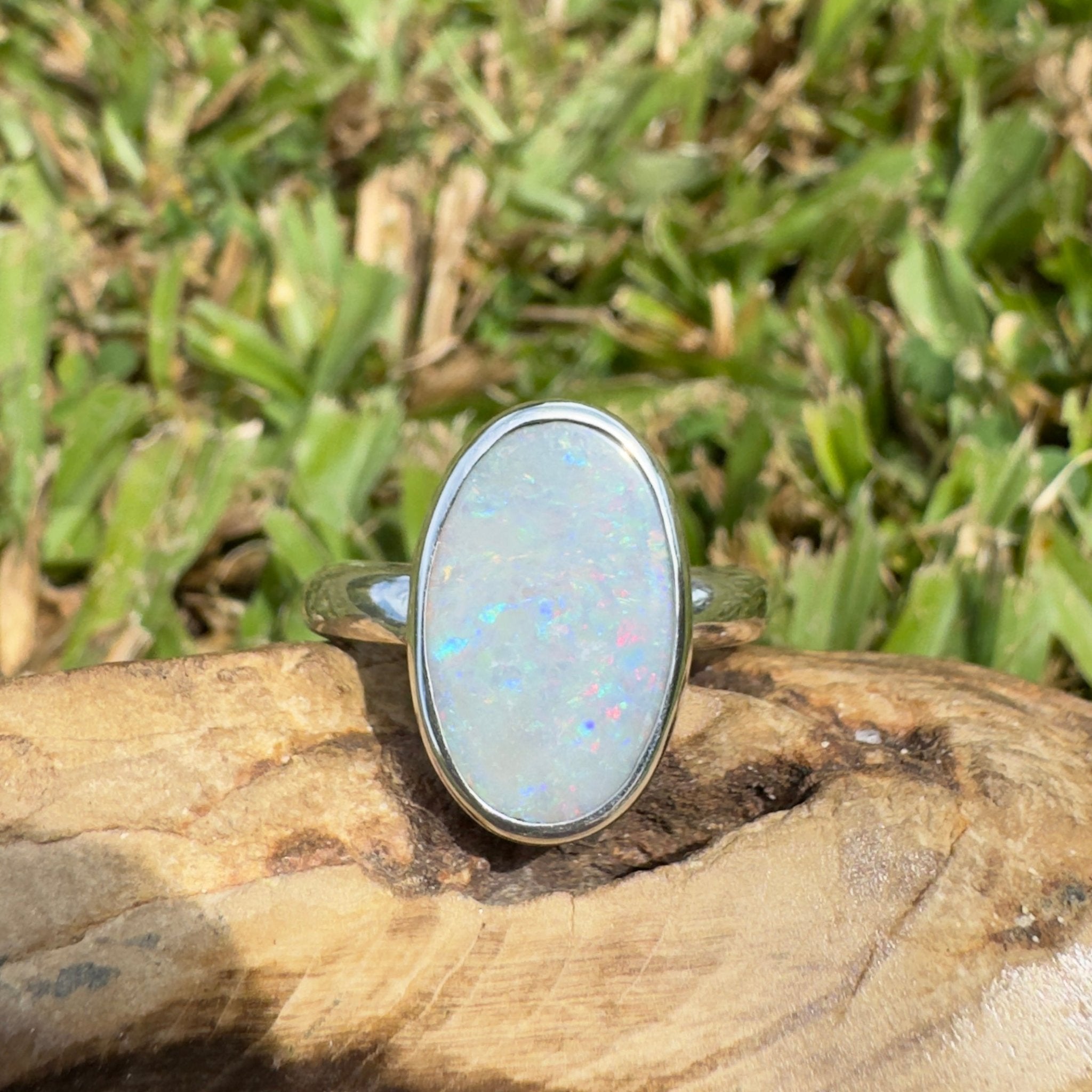 3ct Lightning Ridge Opal Ring ~ 'Richmond Range Prism' | 925 Sterling Silver | Solid Australian Opal