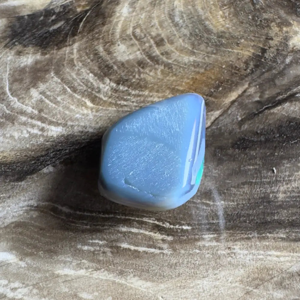 Polished blue lace agate stone.