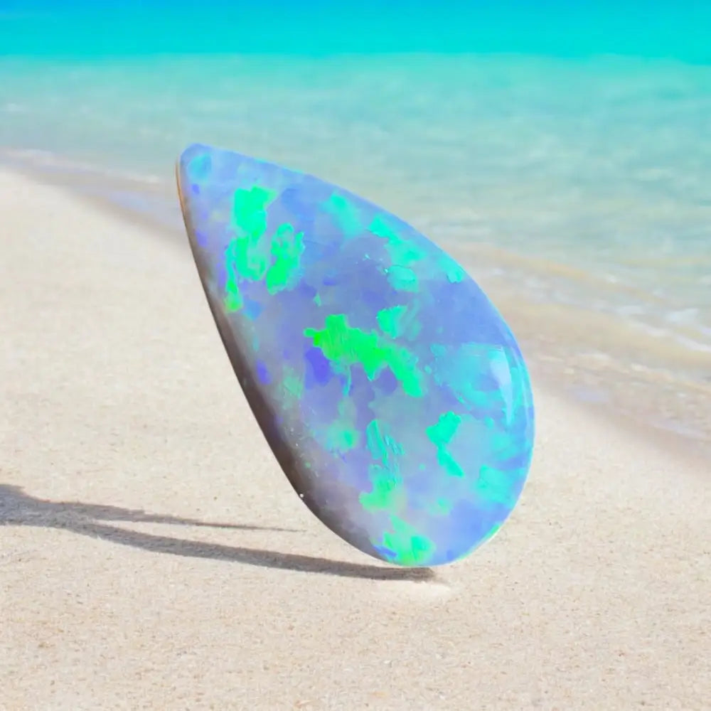 Iridescent blue-green opal.