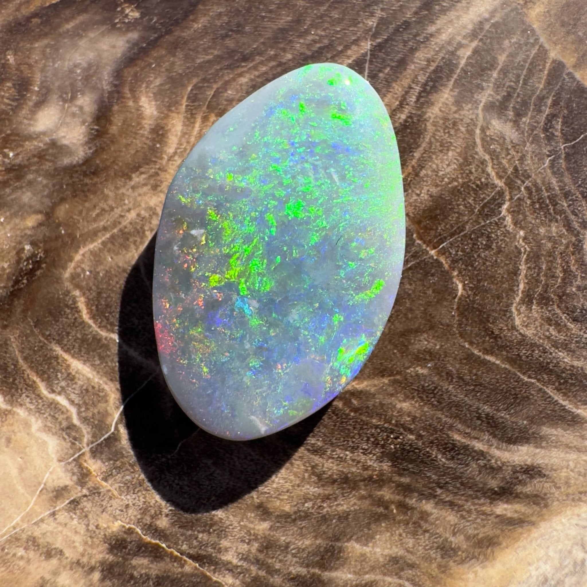 4.1ct Hand - carved Solid Lightning Ridge Semi Black Opal