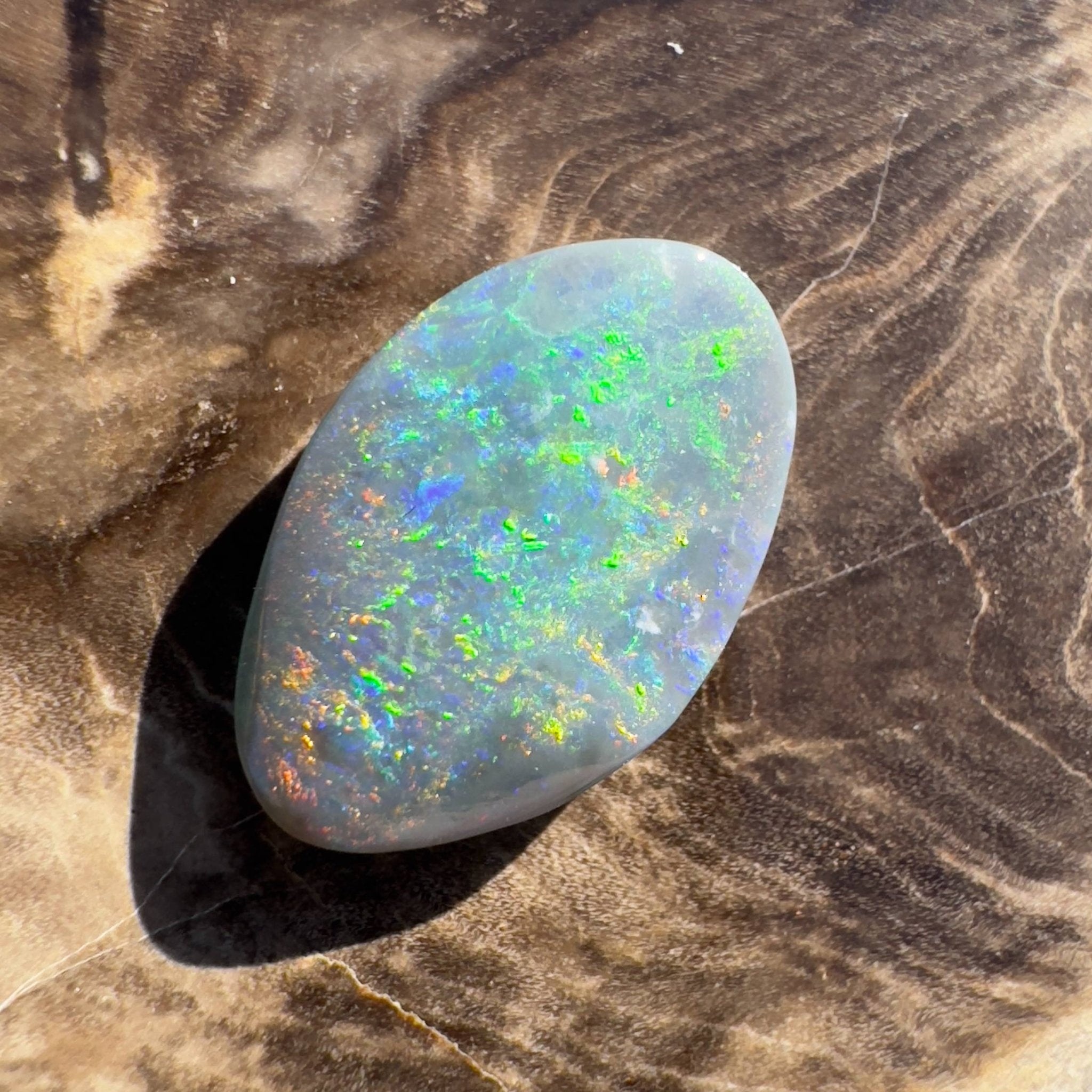 4.1ct Hand - carved Solid Lightning Ridge Semi Black Opal
