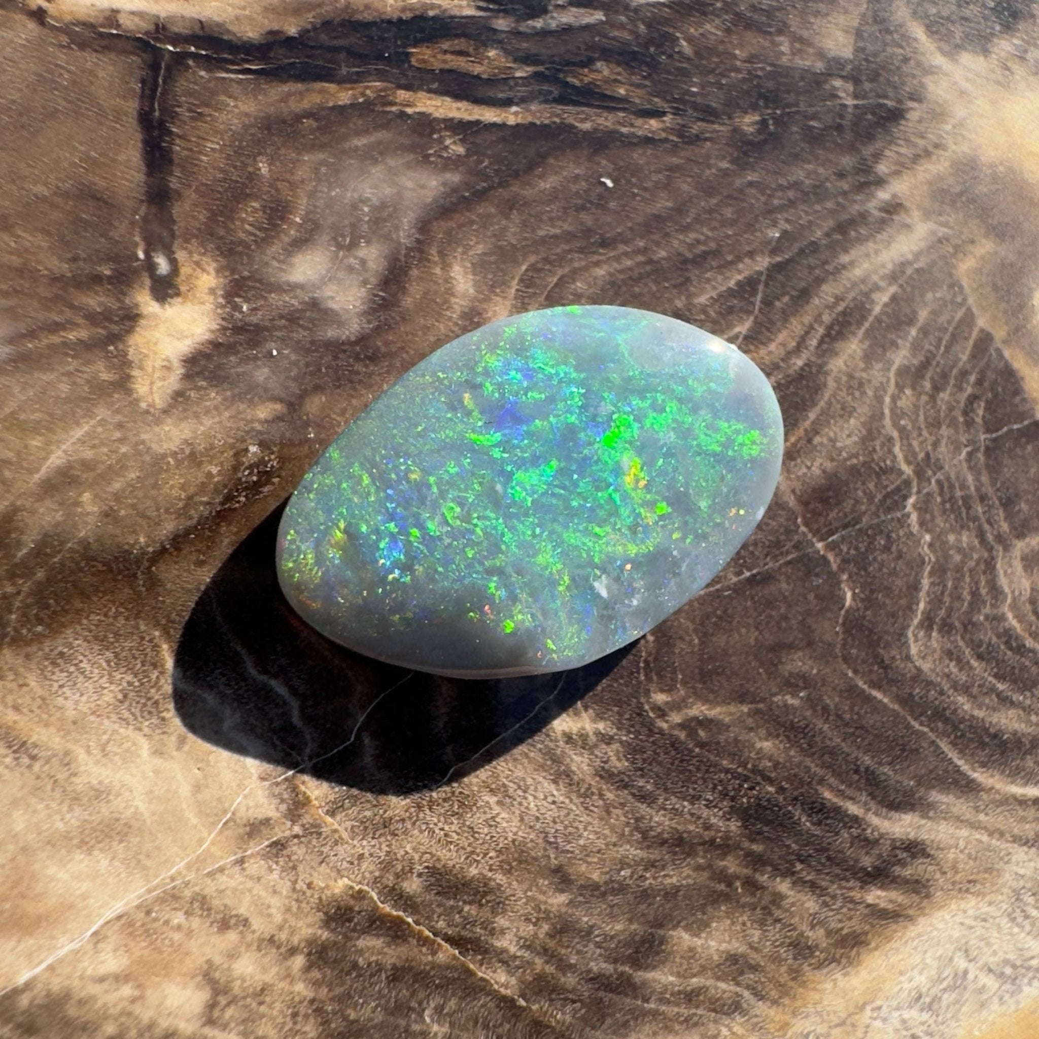 4.1ct Hand - carved Solid Lightning Ridge Semi Black Opal