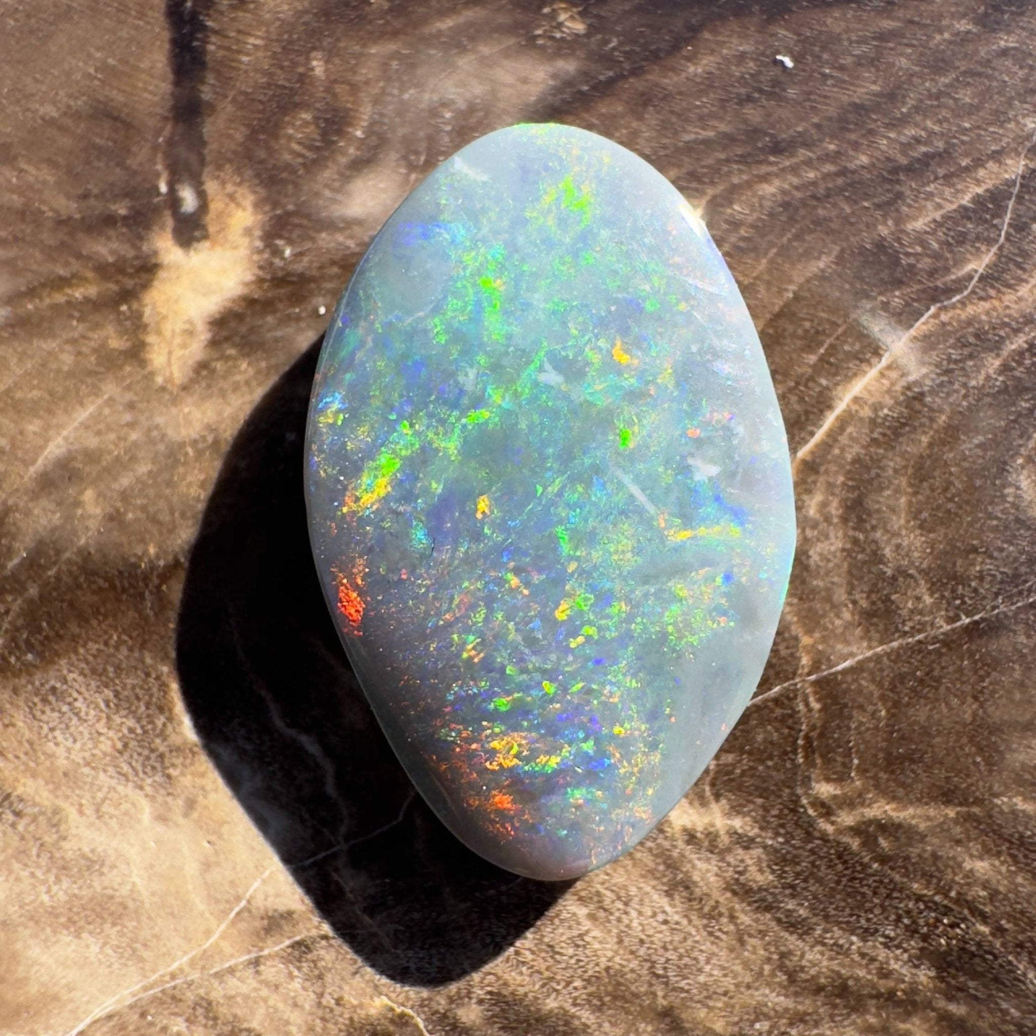 4.1ct Hand - carved Solid Lightning Ridge Semi Black Opal