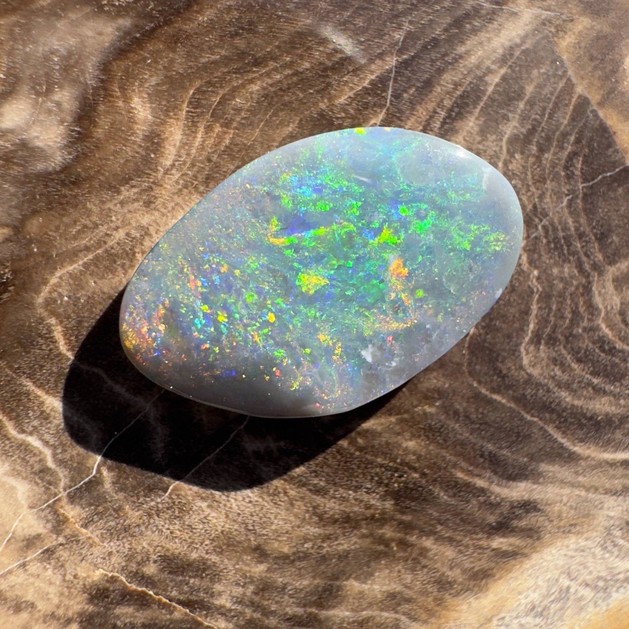 4.1ct Hand - carved Solid Lightning Ridge Semi Black Opal
