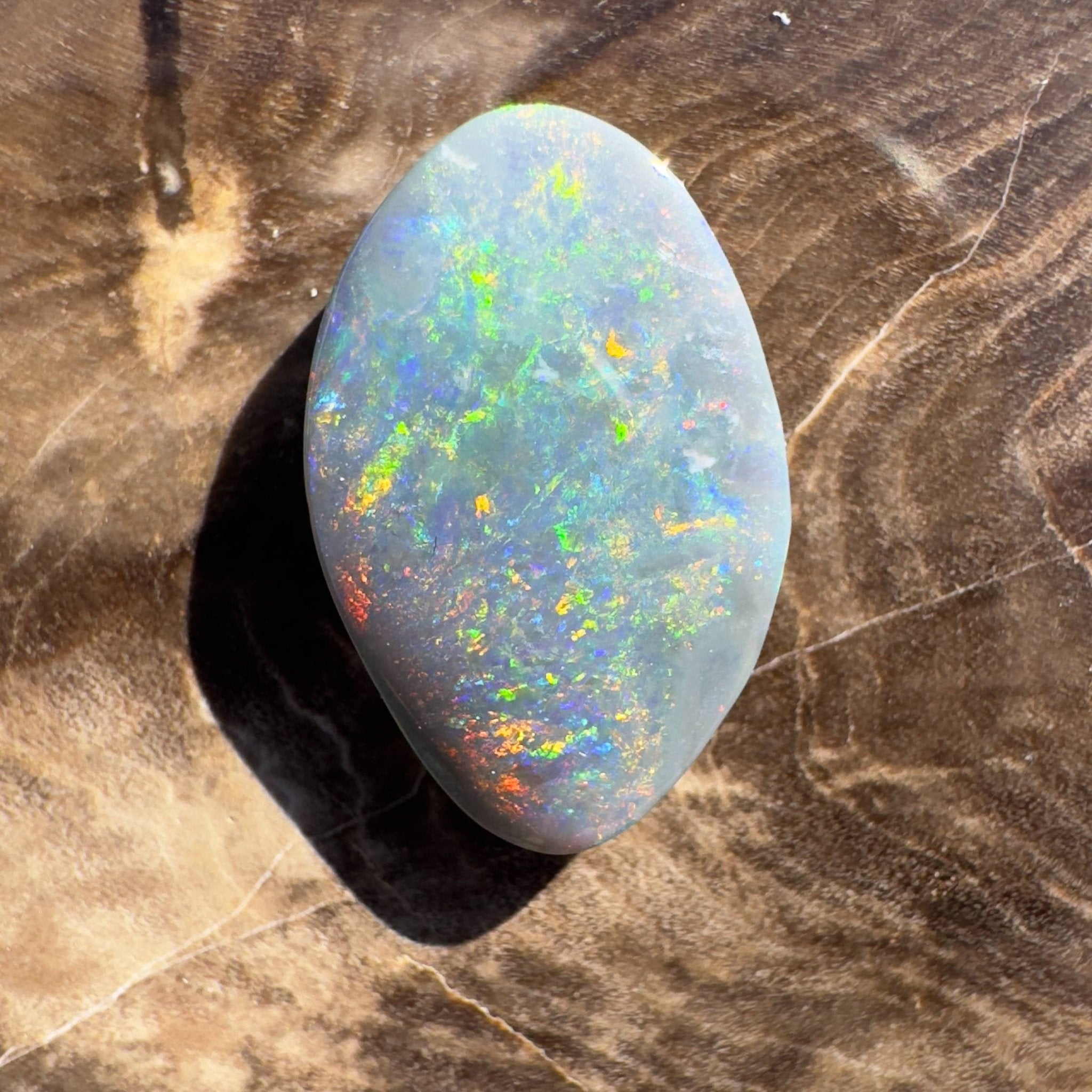 4.1ct Hand - carved Solid Lightning Ridge Semi Black Opal
