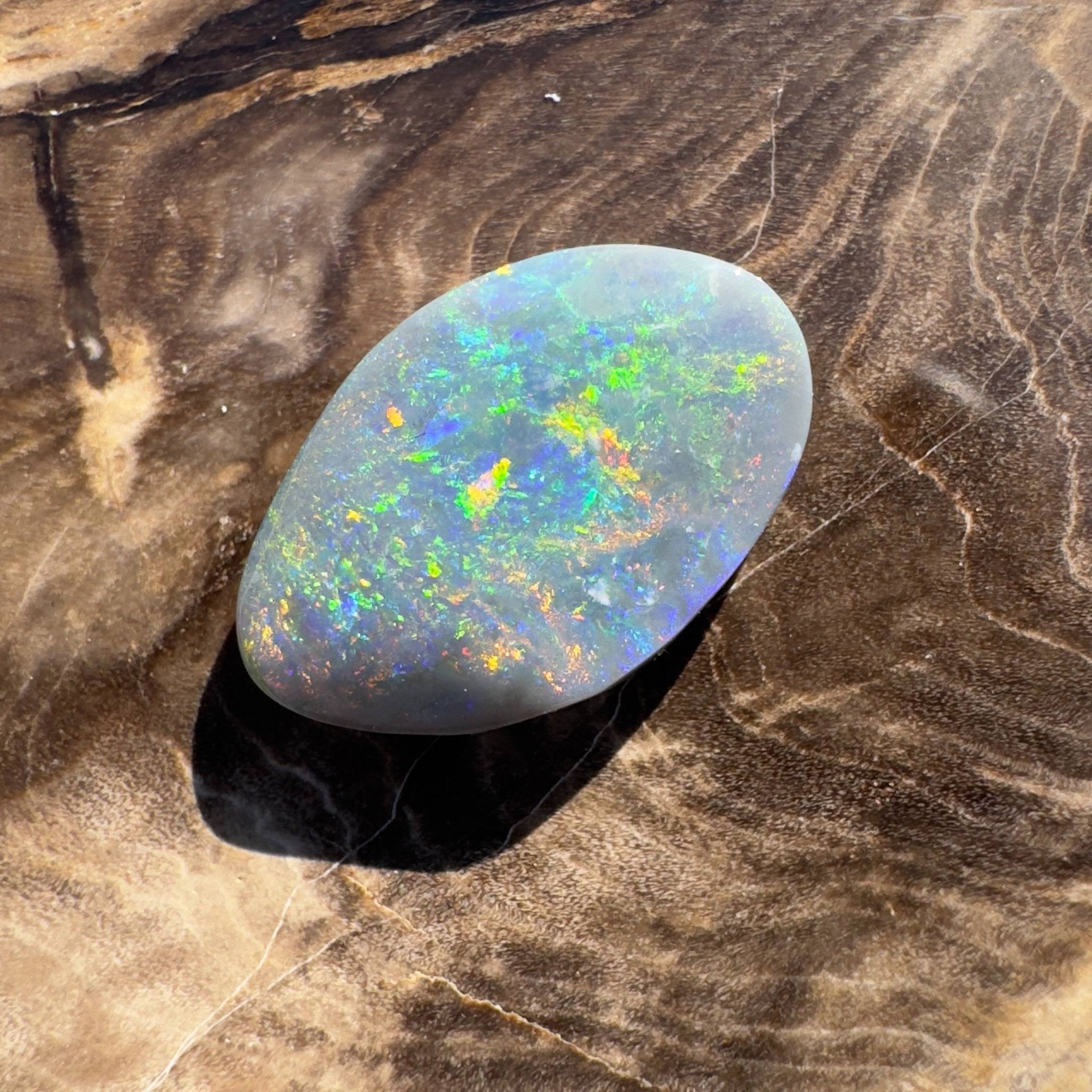 4.1ct Hand - carved Solid Lightning Ridge Semi Black Opal
