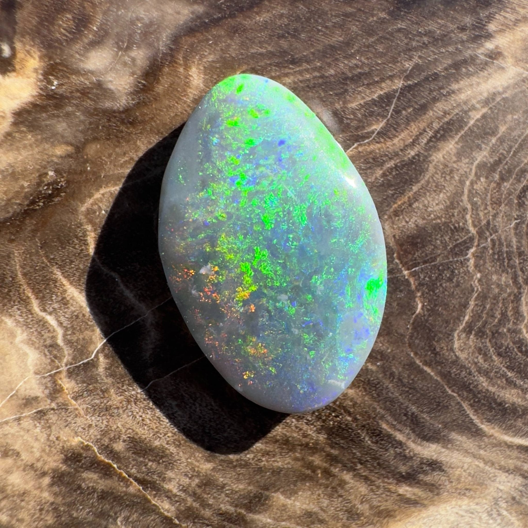 4.1ct Hand - carved Solid Lightning Ridge Semi Black Opal