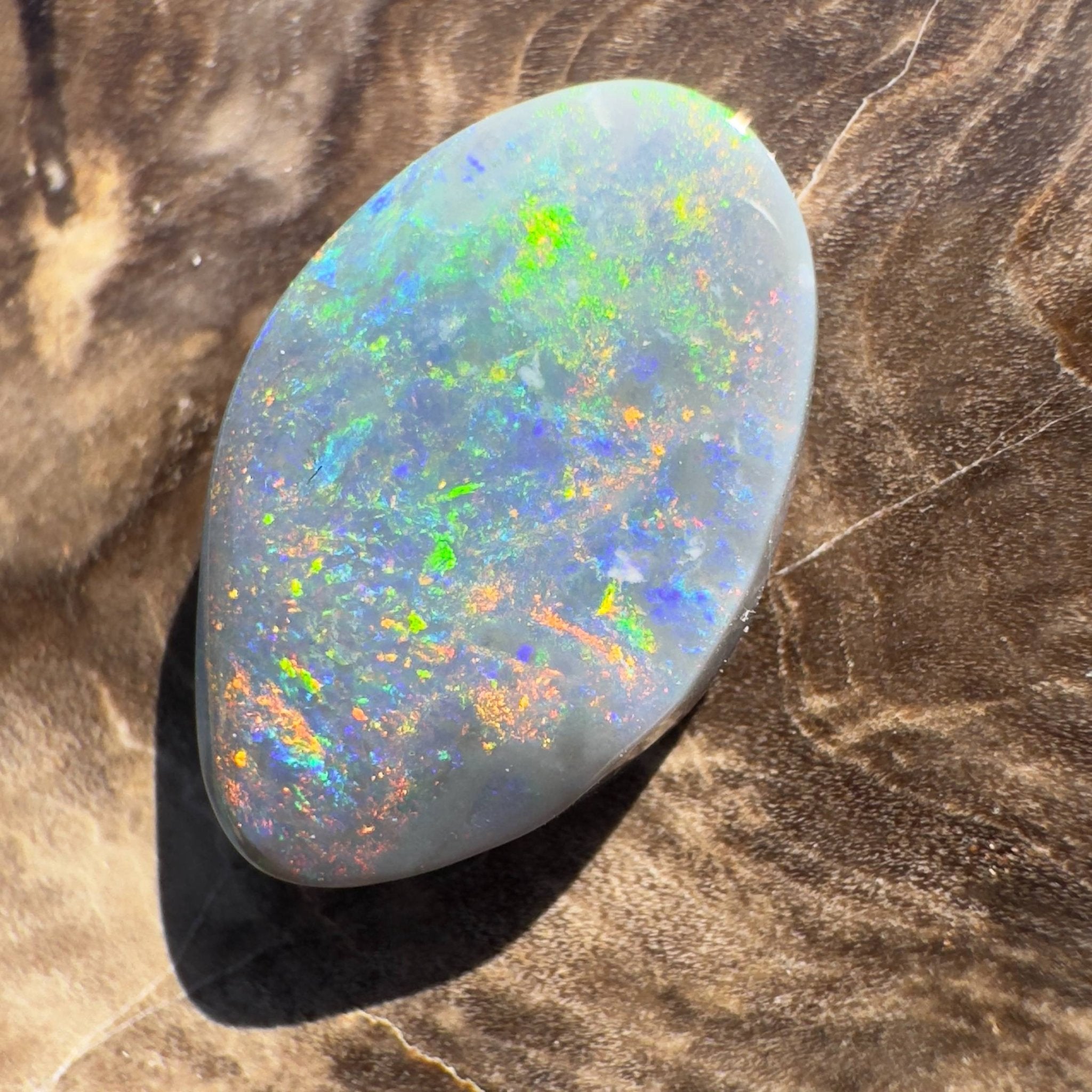 4.1ct Hand - carved Solid Lightning Ridge Semi Black Opal