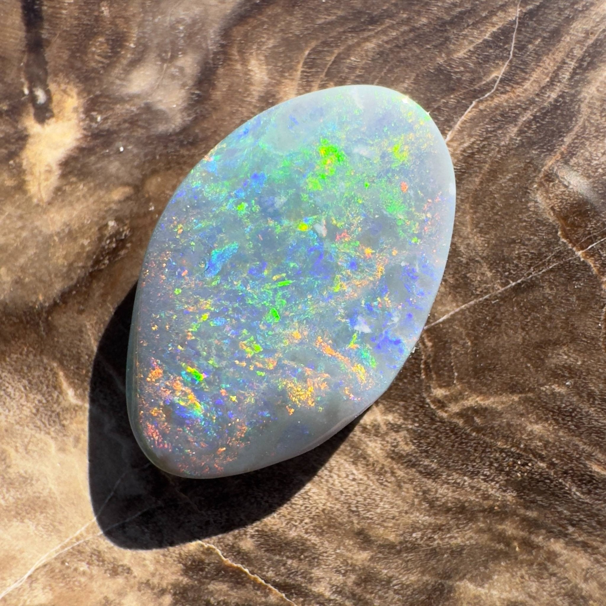 4.1ct Hand - carved Solid Lightning Ridge Semi Black Opal