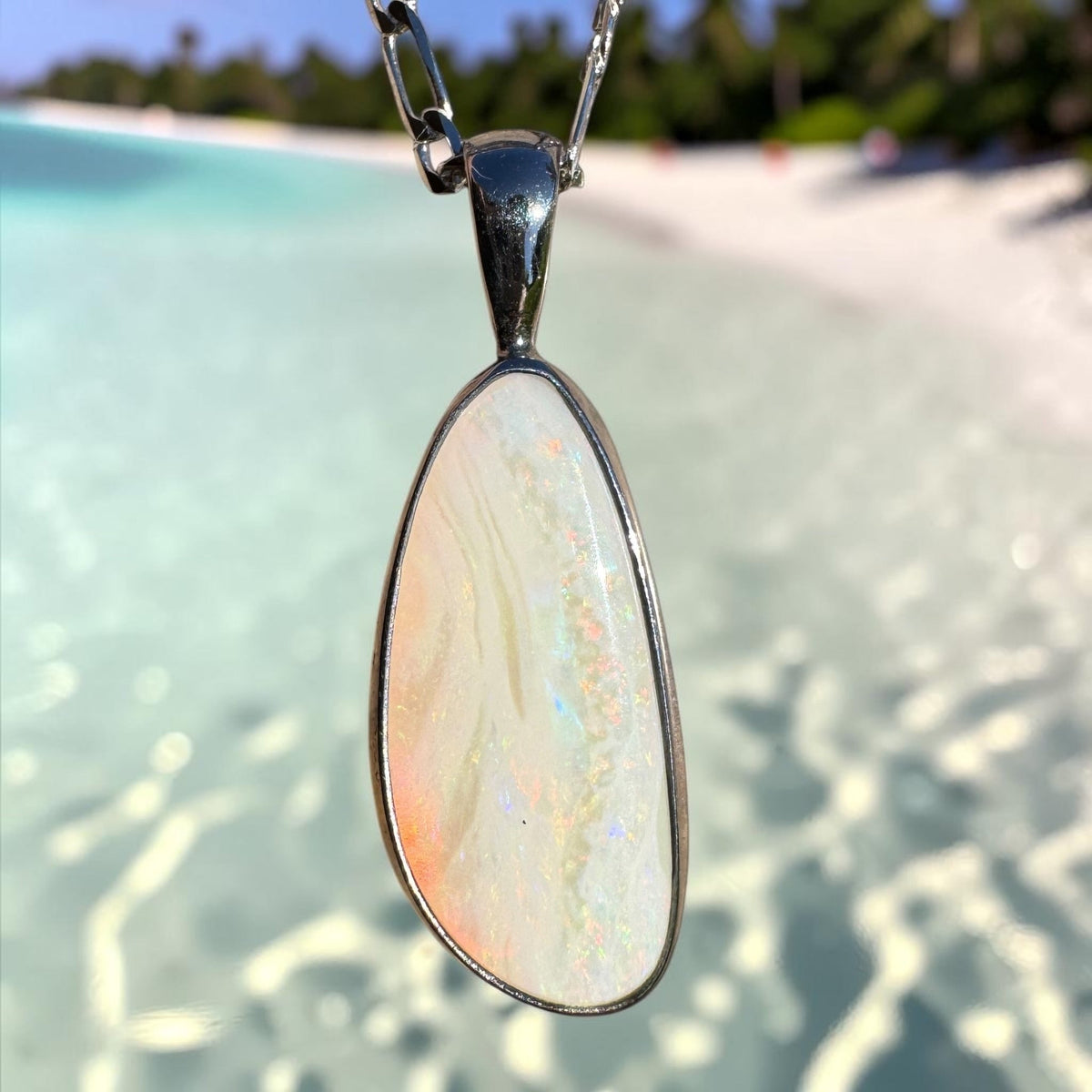 4.2ct Coober Pedy Opal Pendant Necklace ~ 'Painted Cliffs Palette' | 925 Sterling Silver | Solid Australian Opal